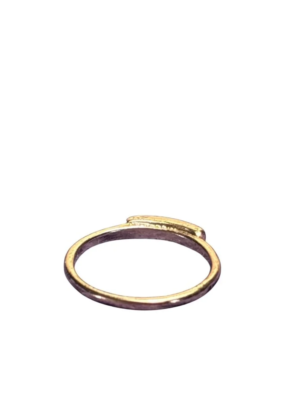 Copper Color Clear Rhinestone Ring Size 8.5 Dainty Minimalist